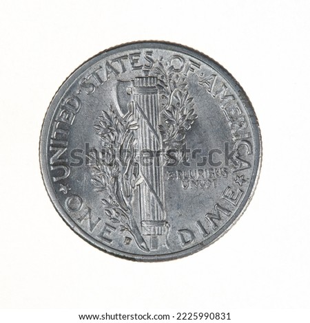1945 USA Silver Dime Mercury Reverse