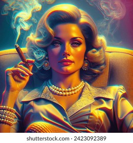 Jennifer Coolidge Smoking Cigarette She Vintage AI-generated image ...