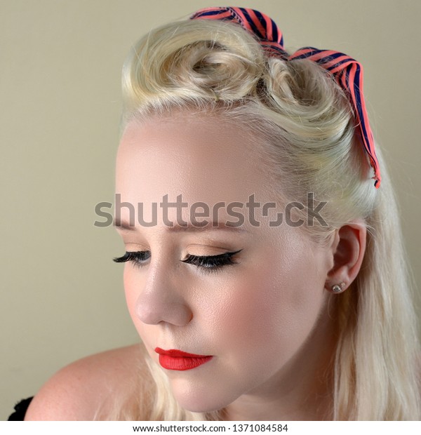 1950s Style Makeup Hair Stock Photo Edit Now 1371084584