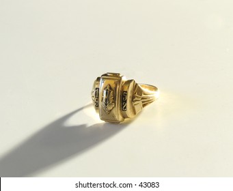 1952 Class Ring On White Background