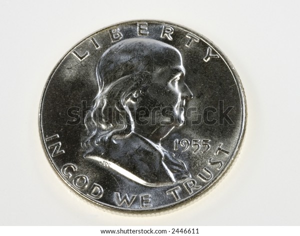 1955 Franklin 50 Cent Piece Coin Stock Photo (Edit Now) 2446611