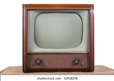 1960's Television On A White Background