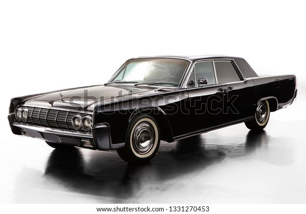 1964 Lincon Continental Black Vintage Lincon Stock Photo