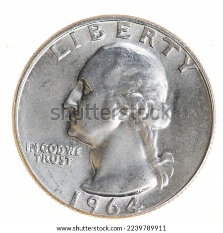1964 Silver USD George Washington Quarter - Profile Side