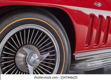 1966 Chevrolet Corvette Stingray Coupe Yellow Stripe Firestone Tires Knock Off Hub