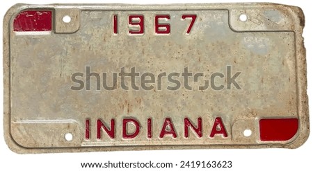 1967 license plate antique classic INDIANA old sign