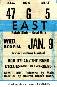 1970's Bob Dylan Concert Ticket Stub