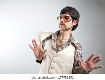 1970s Retro Man White Leisure Suite Stock Photo 177791501 | Shutterstock