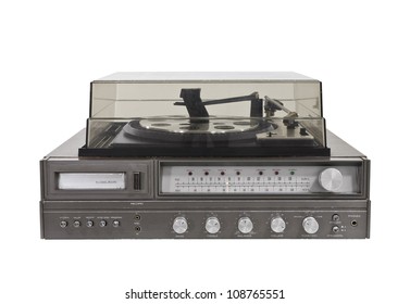 1970's Vintage Stereo With Eight Track, Radio And Turntable.