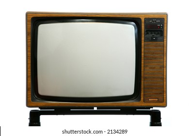 1970s Wooden Cabinet Colour TV Set