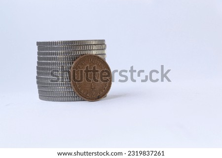 1971. half penny coin depicting Queen Elisabeth II