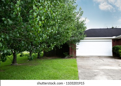 1980's Brick Ranch House In The Suburbs