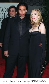 19JAN97:  Actress/singer MADONNA With Boyfriend CARLOS LEON At The Golden Globe Awards Where She Won Best Actress In A Musical Or Comedy For 