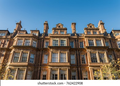 19th century buildings in Mayfair, London, UK on a sunny day