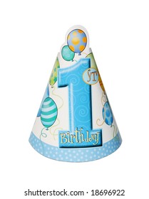 1st Birthday Party Hat Isolated On White Background