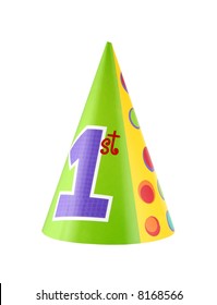 1st Birthday Party Hat Isolated On White Background