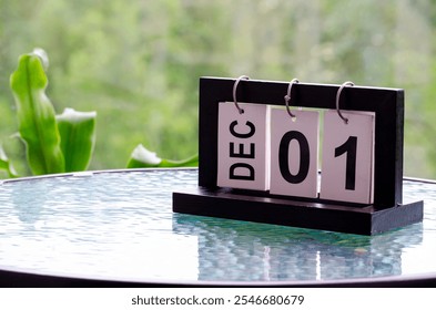 1st December table calendar with customizable space for text or ideas. - Powered by Shutterstock