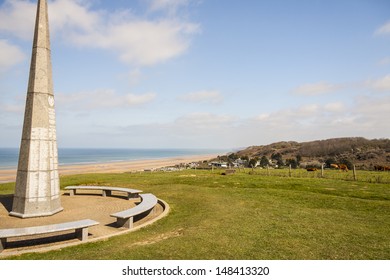 The 1st Infantry Division Monument Near Omaha Beach In  Normandy - France, Europe.