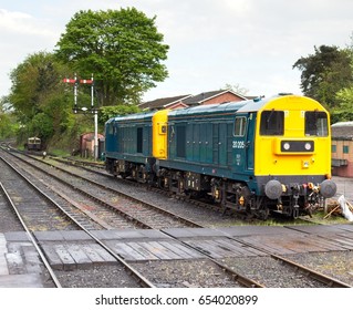 1st May 2017. 5pm. An Old British Rail Class 20 Diesel Loco Number 205 On The Severn Valley Railway In A Siding.