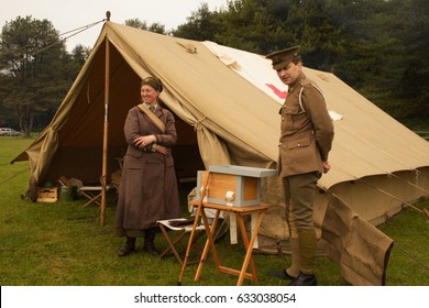 1st May 2017- A Field Hospital As Part Of A World War One (WW1) Display At Pembrey Country Park Near Llanelli, Carmarthenshire, Wales, UK.