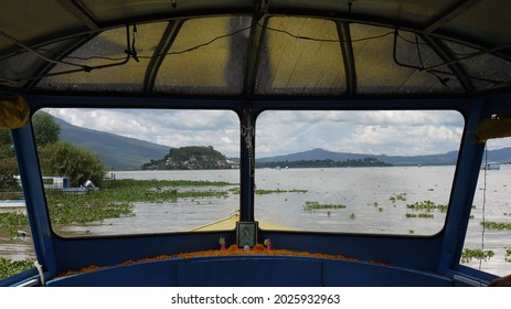 Pátzcuaro, Michoacán, México; 2 11 2019: Guadalupe Virgen's Stamp On Boat In Pátzcuaro Lake. 