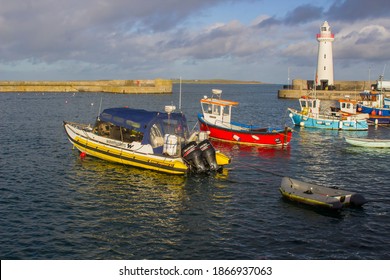 2 December 2020 Donaghadee Harbour And Lighthouse On The Ards Peninsula In Northern Ireland Bathed In Winter Sunshine On A Bight Yet Cold Winter Afternoonc