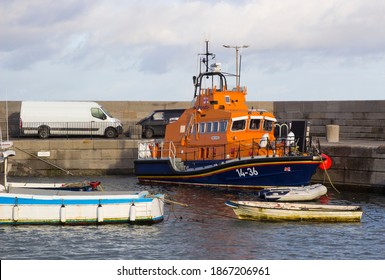 2 December 2020 Donaghadee Harbour And Lifeboat On The Ards Peninsula In Northern Ireland Bathed In Winter Sunshine On A Bight Yet Cold Winter Afternoonc