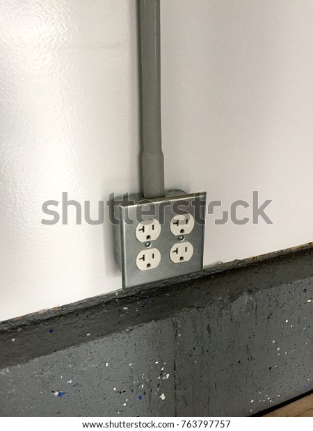 2 Gang Power Outlet Receptacle Box Stock Photo Edit Now 763797757