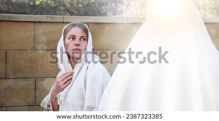 2 modest holy bless devot awe young saint human faith pray Lord hand ask help life jew maid lady face fear old retro white arab dress cloth. Admire joy glory gospel hope israeli home yard garden house