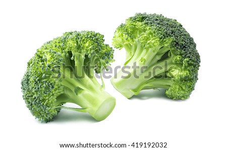 2 separate small broccoli isolated on white background 6 as package design element Stock photo © 