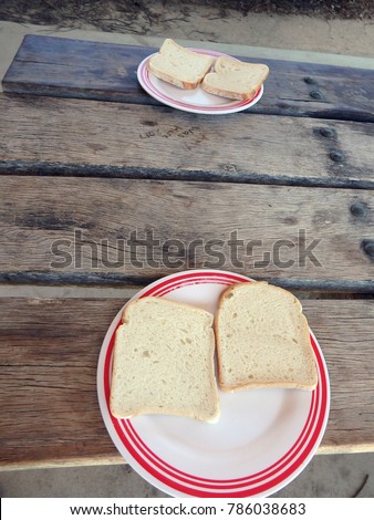 2 Slices Plain White Bread Served Stock Photo Edit Now 786038683