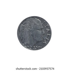 20 Centesimi coin made by Italy in 1941, that shows Fasces  - plurale tantum, a bound bundle of wooden rods with an axe in front of head Italian Woman "Libertine" above