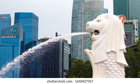 20 February 2020, Singapore, Singapore: Lion Singapore Is Landmark Of Singapore