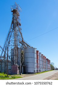 20 Grain Silos In A Small Rural Texas Town