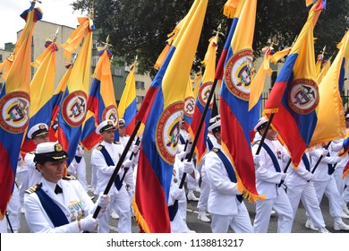 20 July 2018, Bogota, Colombia - The Navy Marches At The Colombian Independence Day Military Parade