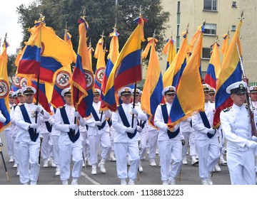 20 July 2018, Bogota, Colombia - The Navy Marches At The Colombian Independence Day Military Parade