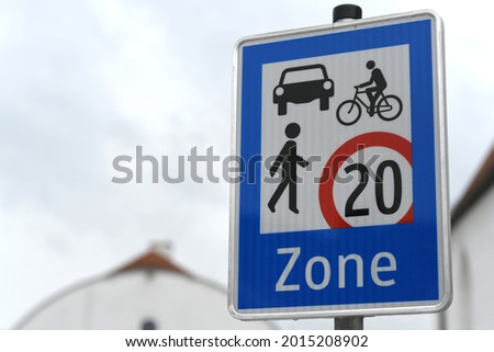 20 km h encounter zone in Perg, Upper Austria, Austria, Europe