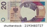 20 polish zloty banknote with empty middle area for design purpose