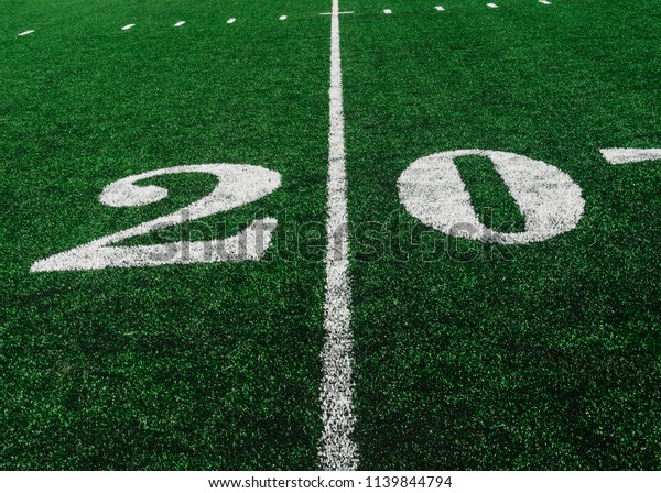 20 Yard\
Line on American Football Field, Copy\
Space