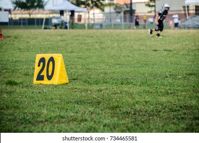 20 Yard Marker At A Youth Football Game 