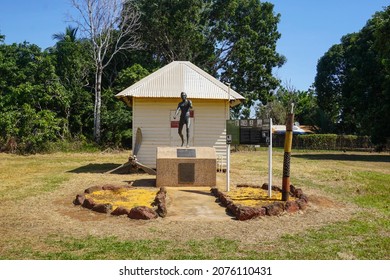 20-06-2021,Tiwi Islands, Northern Territory, Australia. Statue Of  Matthias Ullungura Who Captured A Japanese Pilot World War 2.