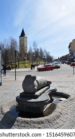 2010 March Finland, The City Of Lappeenranta. Depicted Is A Stone Saimaa Seal Basking In The Sun