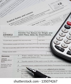 2012 1040 Ez Tax Assorted Forms Stock Photo 135074267 | Shutterstock