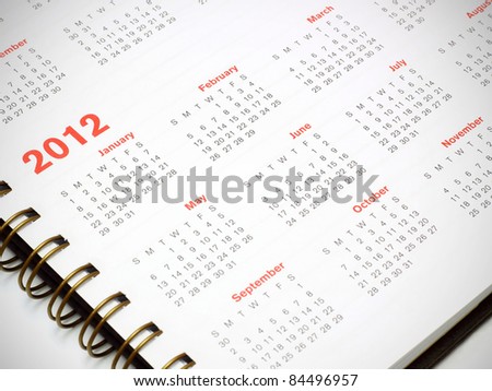 A 2012 calendar