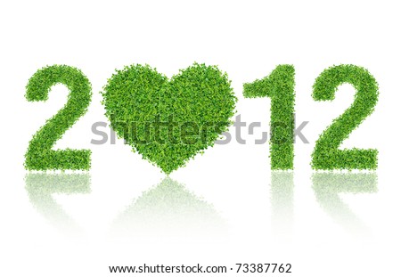 2012 New Year Made of grass material. consists of grass heart.