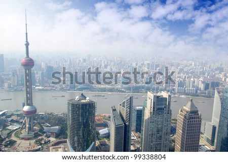 2012 Shanghai skyline overlooking