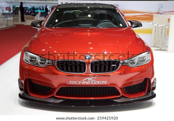 2015 AC Schnitzer BMW M4 (F82) presented the\
85th International Geneva Motor Show on March 3, 2015 in Palexpo,\
Geneva, Switzerland