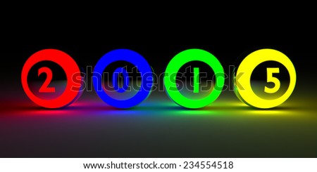 2015 on colored balls.