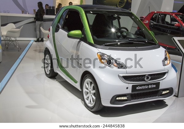 The 2015\
Smart car electric drive at The North American International Auto\
Show January 13, 2015 in Detroit,\
Michigan.