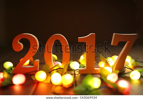 2017 Happy New Year Wooden Figures Stock Photo Edit Now